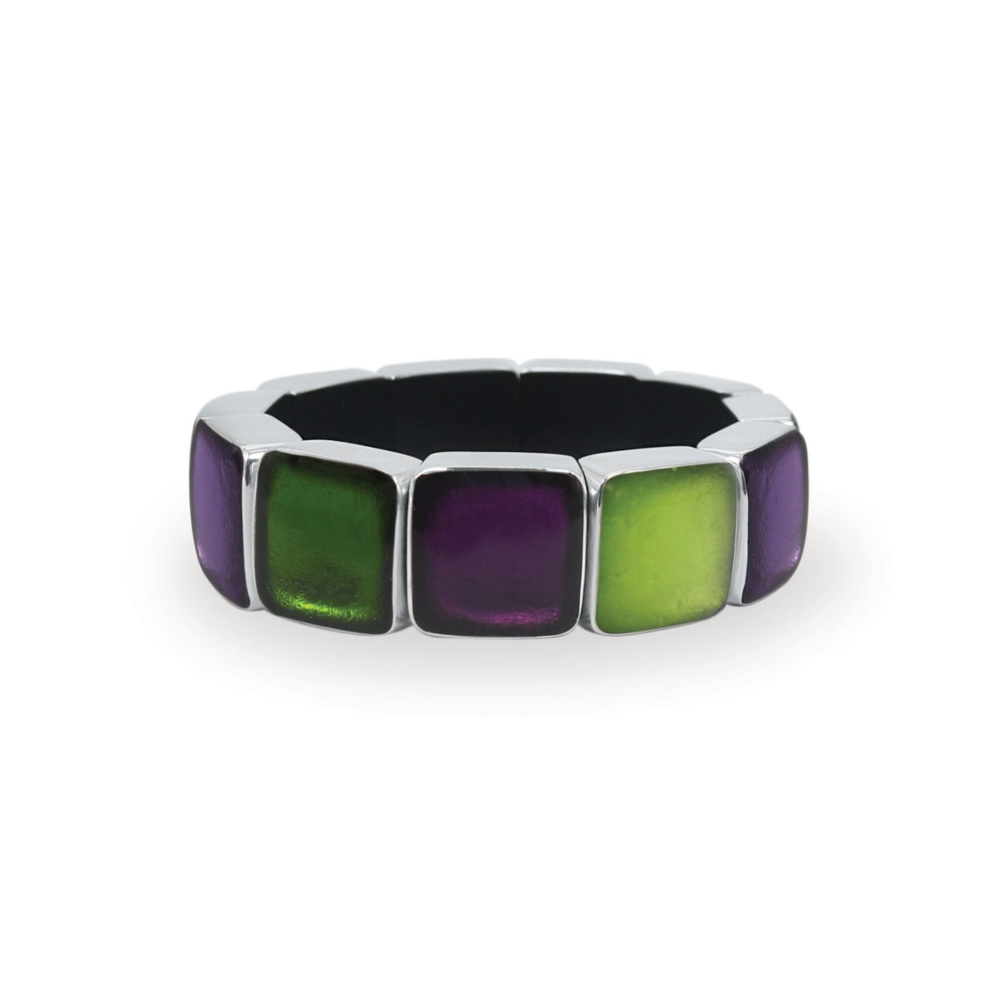 Nessie Aluminium Squares Shiny Bangle | The Jewellery Stop