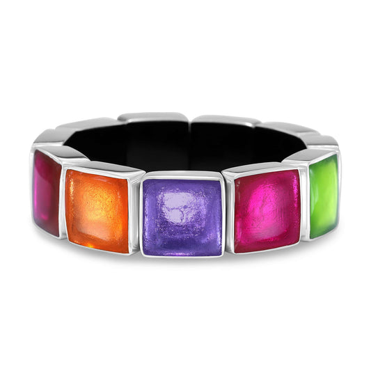 Sherbet Aluminium Squares Shiny Bangle | The Jewellery Stop