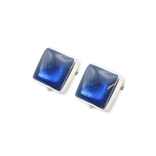 Atlantic Aluminium Squares Shiny Clip Earrings