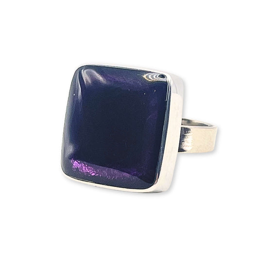 Rainbow Aluminium Squares Shiny Ring