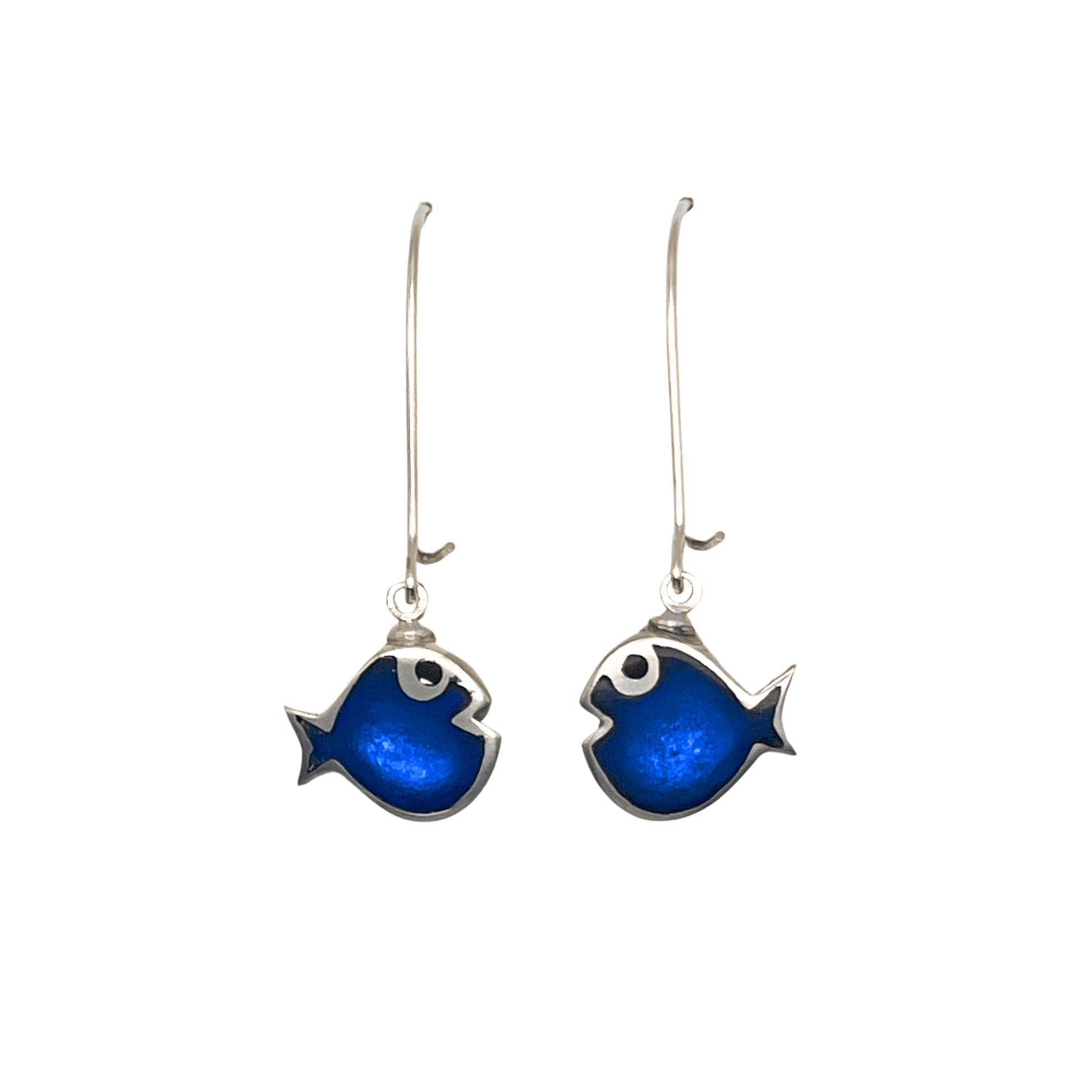 Azure Bubble Fish Shiny Long Hook Earrings | The Jewellery Stop