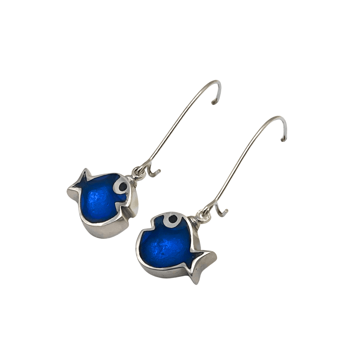 Azure Bubble Fish Shiny Long Hook Earrings | The Jewellery Stop