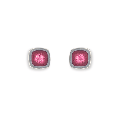 Sherbet Abstract Squares Shiny Small Stud Earrings