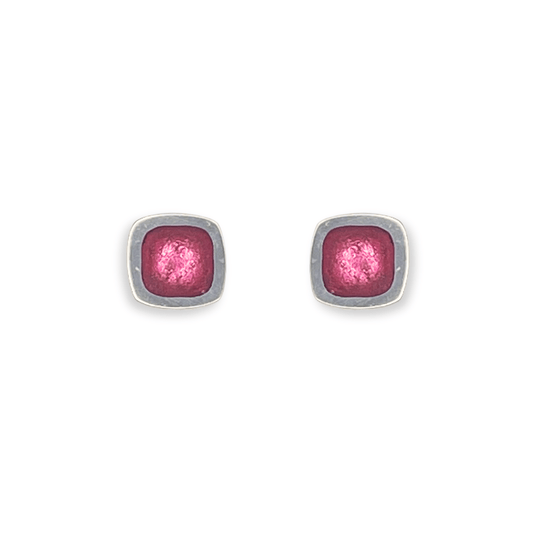 Sherbet Abstract Squares Shiny Small Stud Earrings