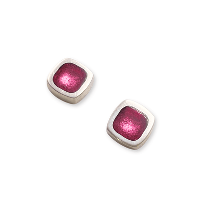 Sherbet Abstract Squares Shiny Small Stud Earrings