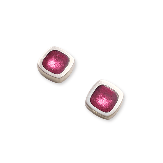 Sherbet Abstract Squares Shiny Small Stud Earrings