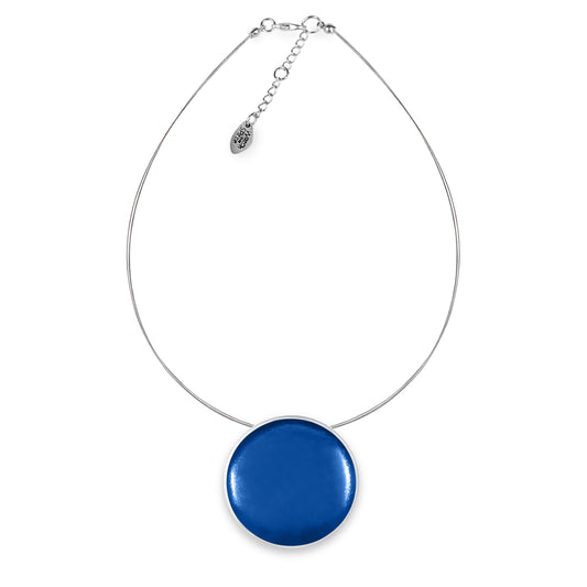 Azure Aluminium Cabouchon Shiny Pendant