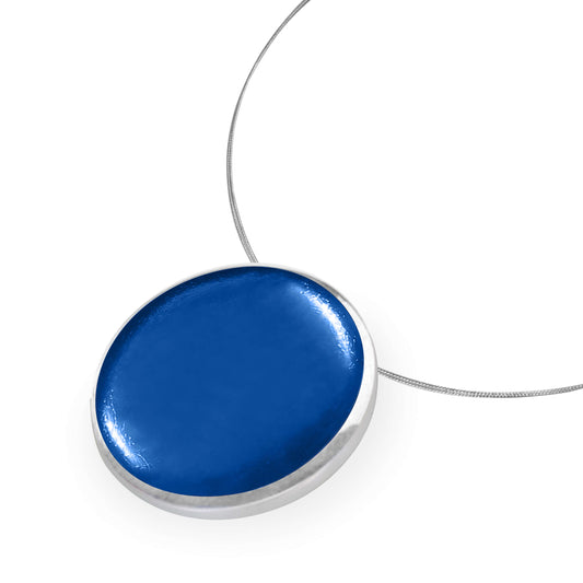 Azure Aluminium Cabouchon Shiny Pendant