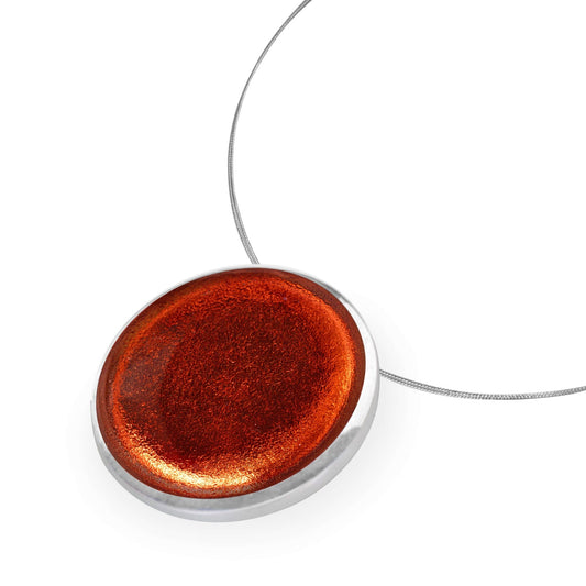 Orange Aluminium Cabouchon Shiny Pendant | The Jewellery Stop