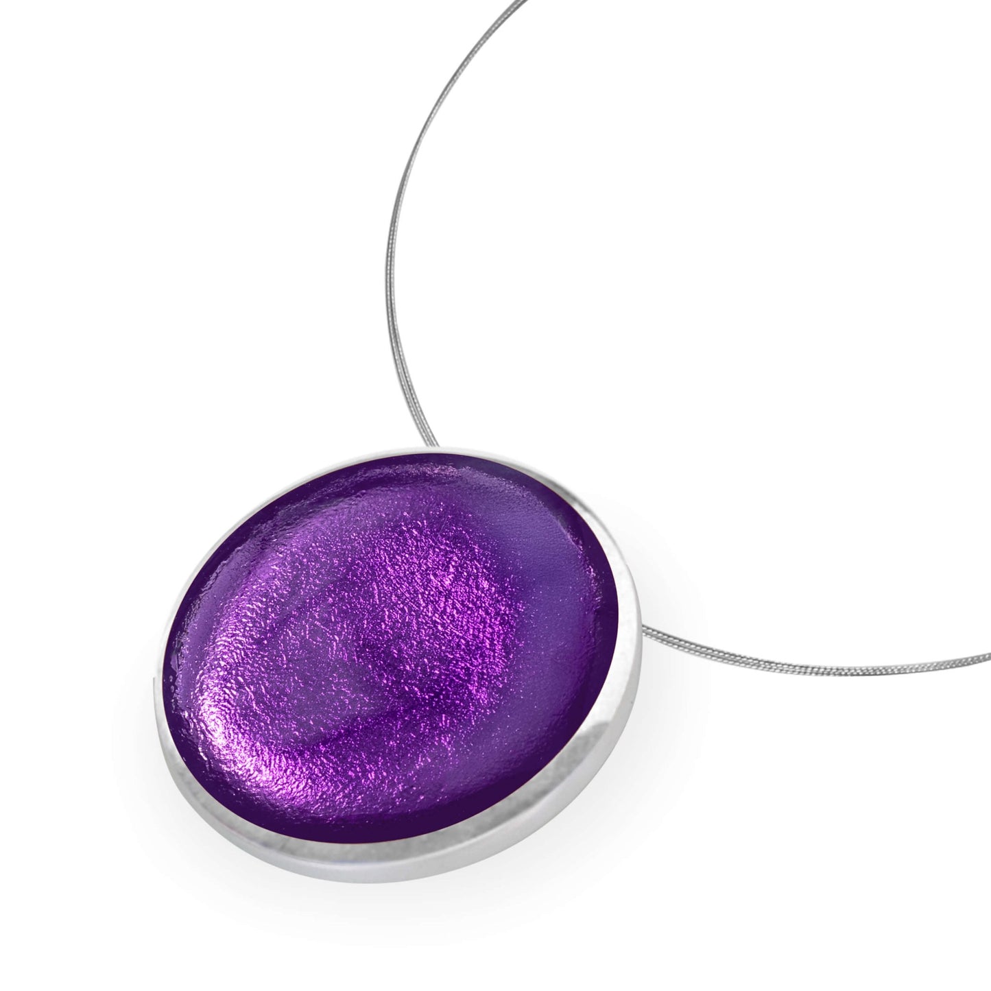 Purple Aluminium Cabouchon Shiny Pendant | The Jewellery Stop