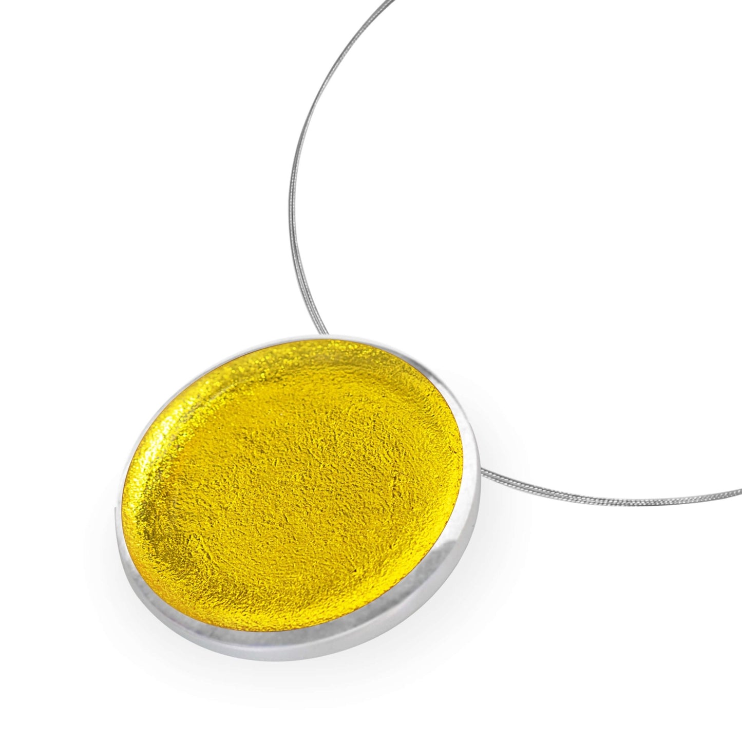 Yellow Aluminium Cabouchon Shiny Pendant | The Jewellery Stop