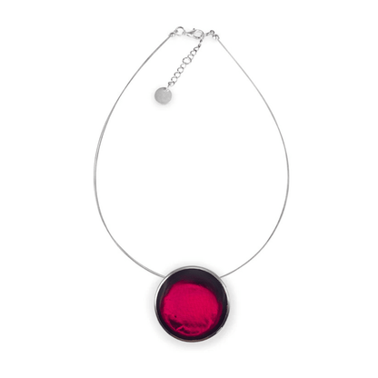 Pink Aluminium Cabouchon Shiny Pendant | The Jewellery Stop