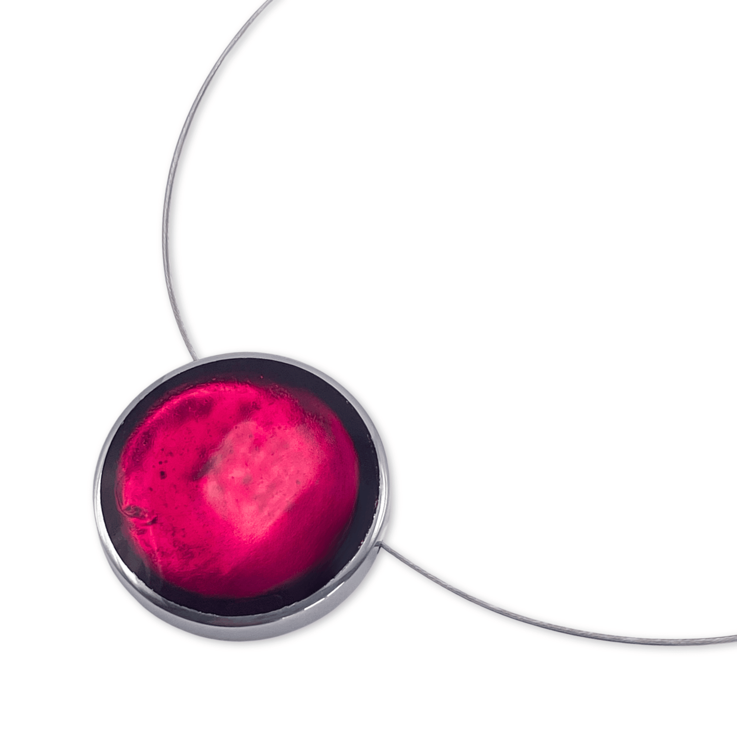 Pink Aluminium Cabouchon Shiny Pendant | The Jewellery Stop