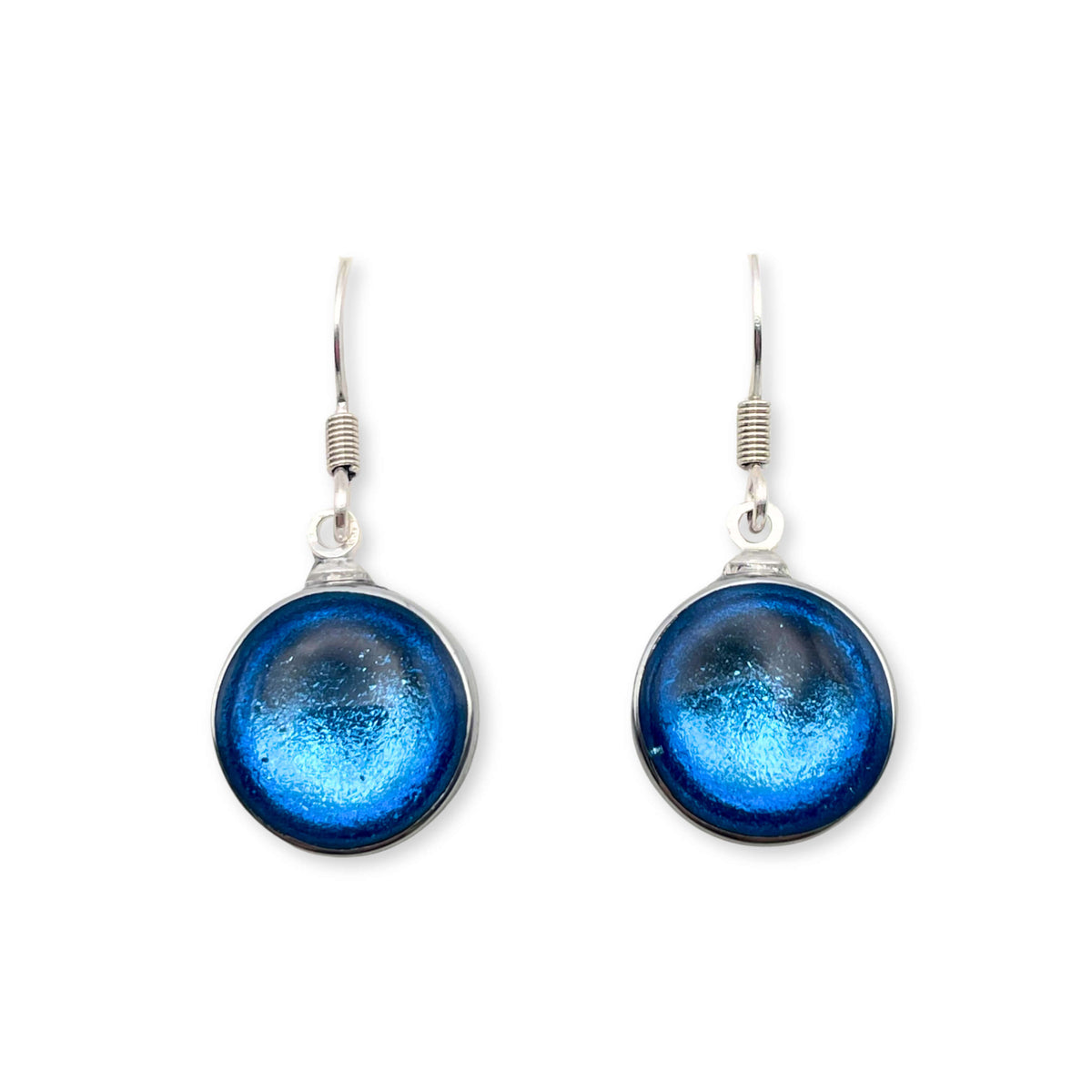 Crystal Aluminium Cabouchon Shiny Fish Hook Earrings