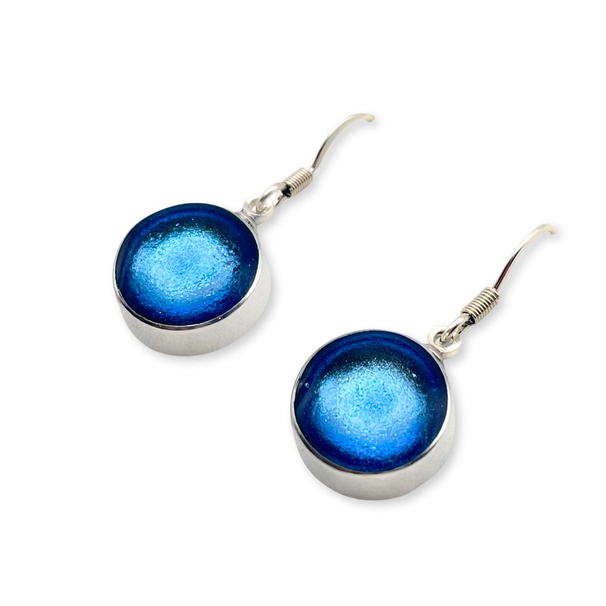 Crystal Aluminium Cabouchon Shiny Fish Hook Earrings