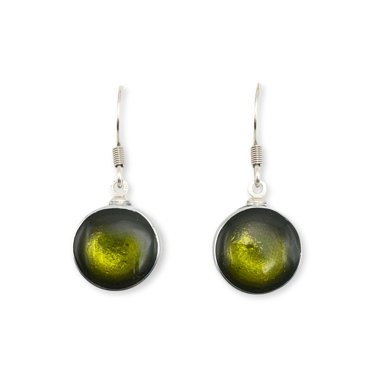 Pistachio Aluminium Cabouchon Shiny Fish Hook Earrings