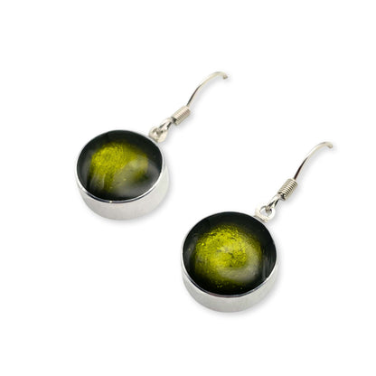Pistachio Aluminium Cabouchon Shiny Fish Hook Earrings