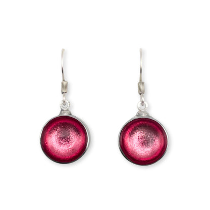 Rose Aluminium Cabouchon Shiny Fish Hook Earrings