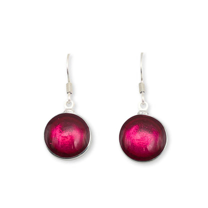 Tropical Aluminium Cabouchon Shiny Fish Hook Earrings