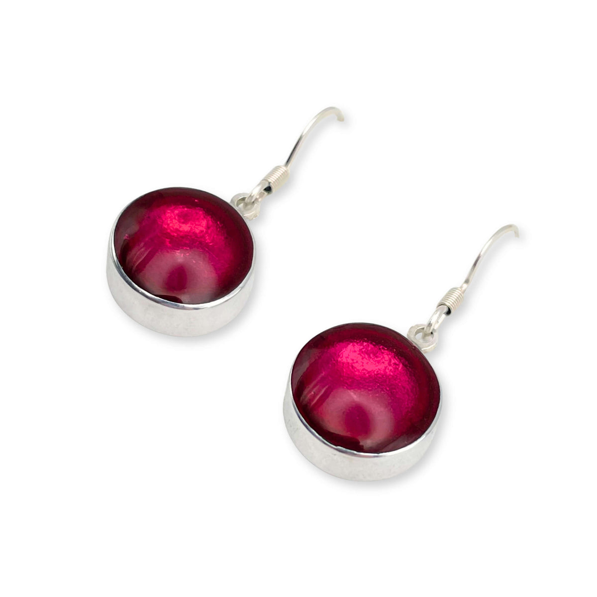 Tropical Aluminium Cabouchon Shiny Fish Hook Earrings