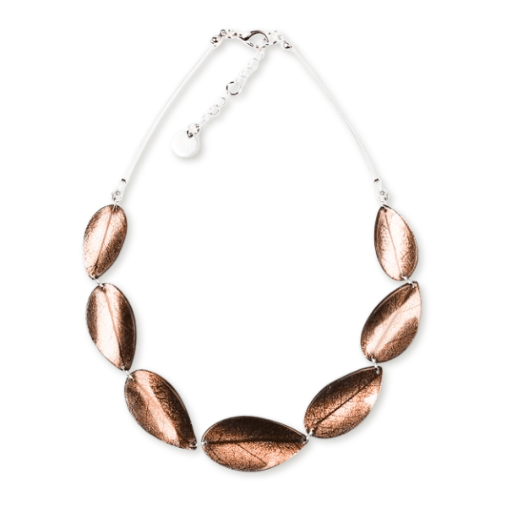 Gold Curved Leaf Shiny Necklace