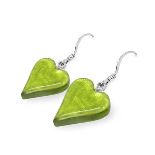 Lime Cupid Shiny Fish Hook Earrings | The Jewellery Stop