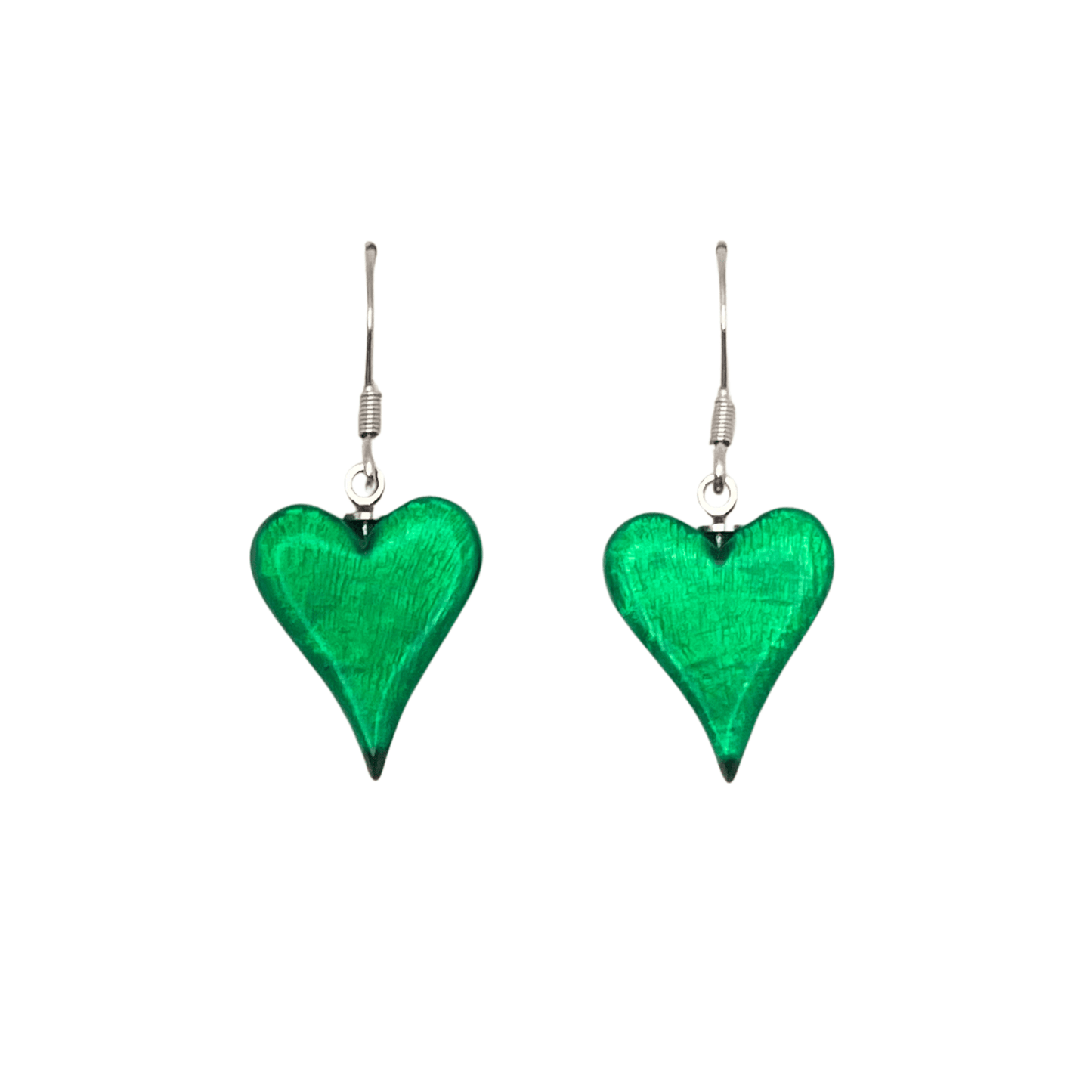 Emerald Cupid Shiny Fish Hook Earrings | The Jewellery Stop
