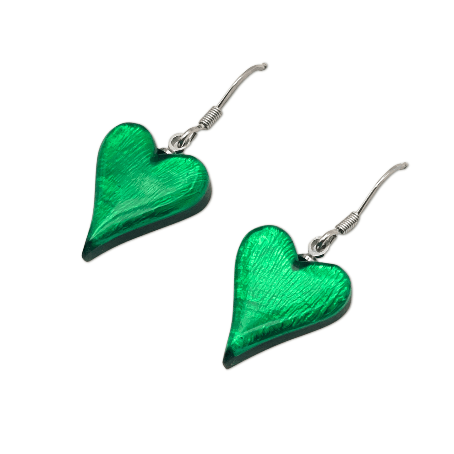 Emerald Cupid Shiny Fish Hook Earrings | The Jewellery Stop