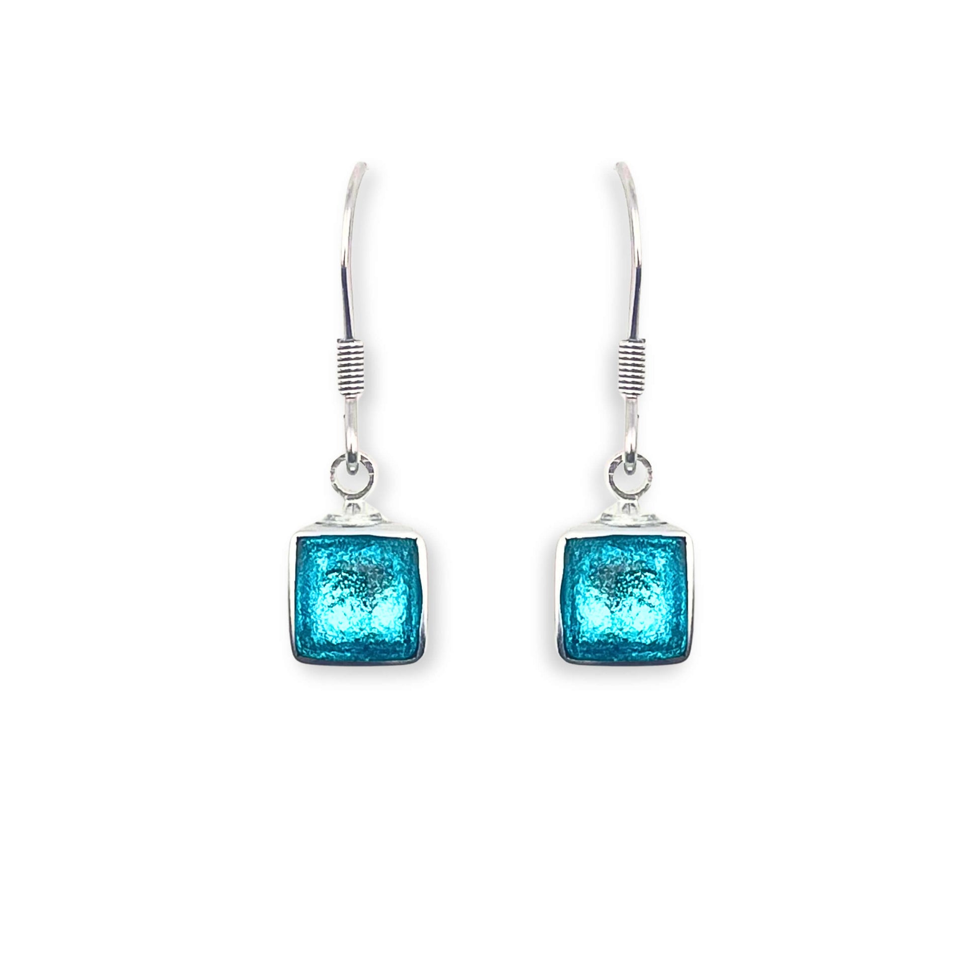 Fjord Aluminium Squares Shiny Small Fish Hook Earrings