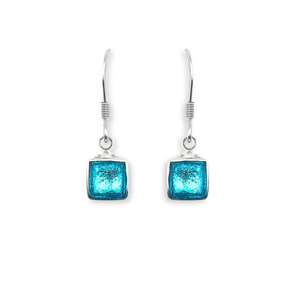 Fjord Aluminium Squares Shiny Small Fish Hook Earrings