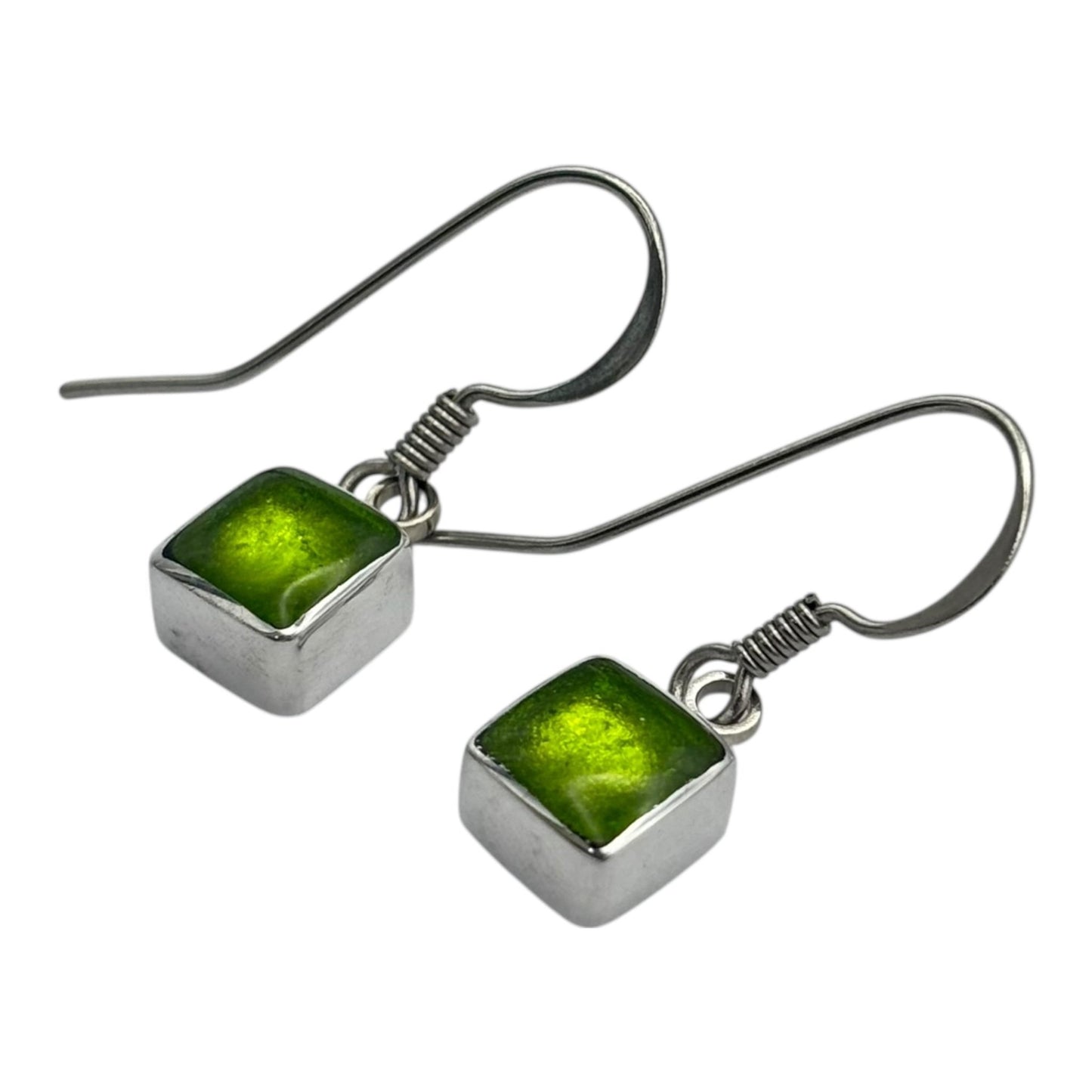 Zest Aluminium Squares Shiny Small Fish Hook Earrings | The Jewellery Stop
