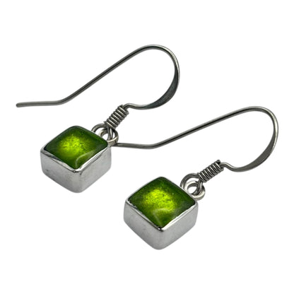 Zest Aluminium Squares Shiny Small Fish Hook Earrings | The Jewellery Stop