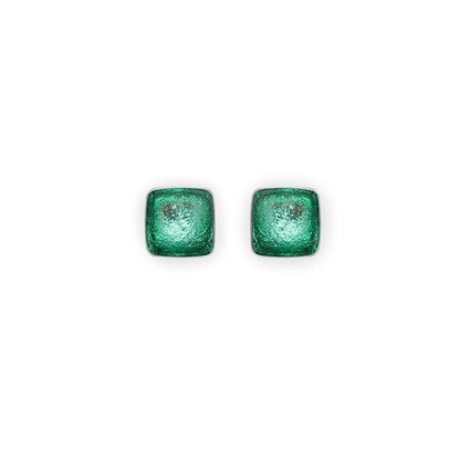 Morocco Aluminium Squares Shiny Small Stud Earrings | The Jewellery Stop