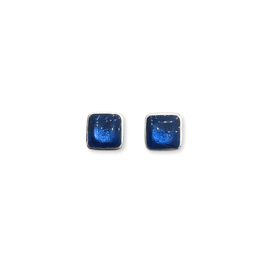 Atlantic Aluminium Squares Shiny Small Stud Earrings