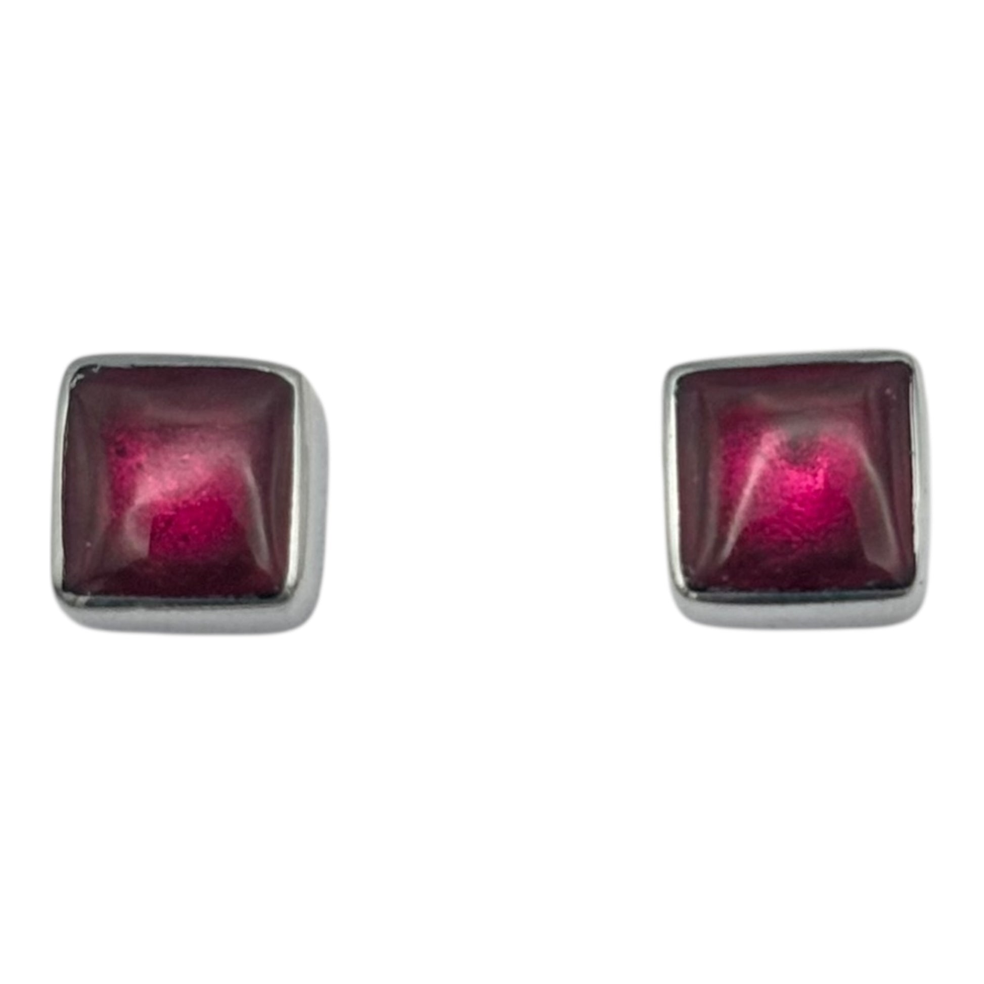 Tropical Aluminium Squares Shiny Small Stud Earrings