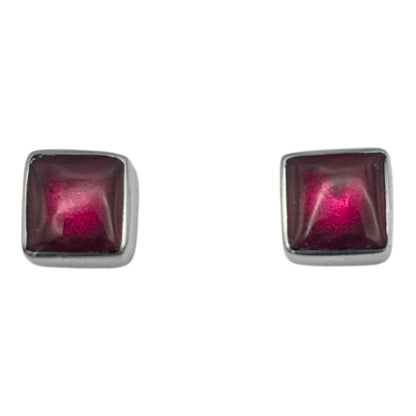 Tropical Aluminium Squares Shiny Small Stud Earrings