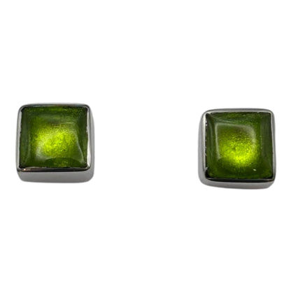 Zest Aluminium Squares Shiny Small Stud Earrings | The Jewellery Stop