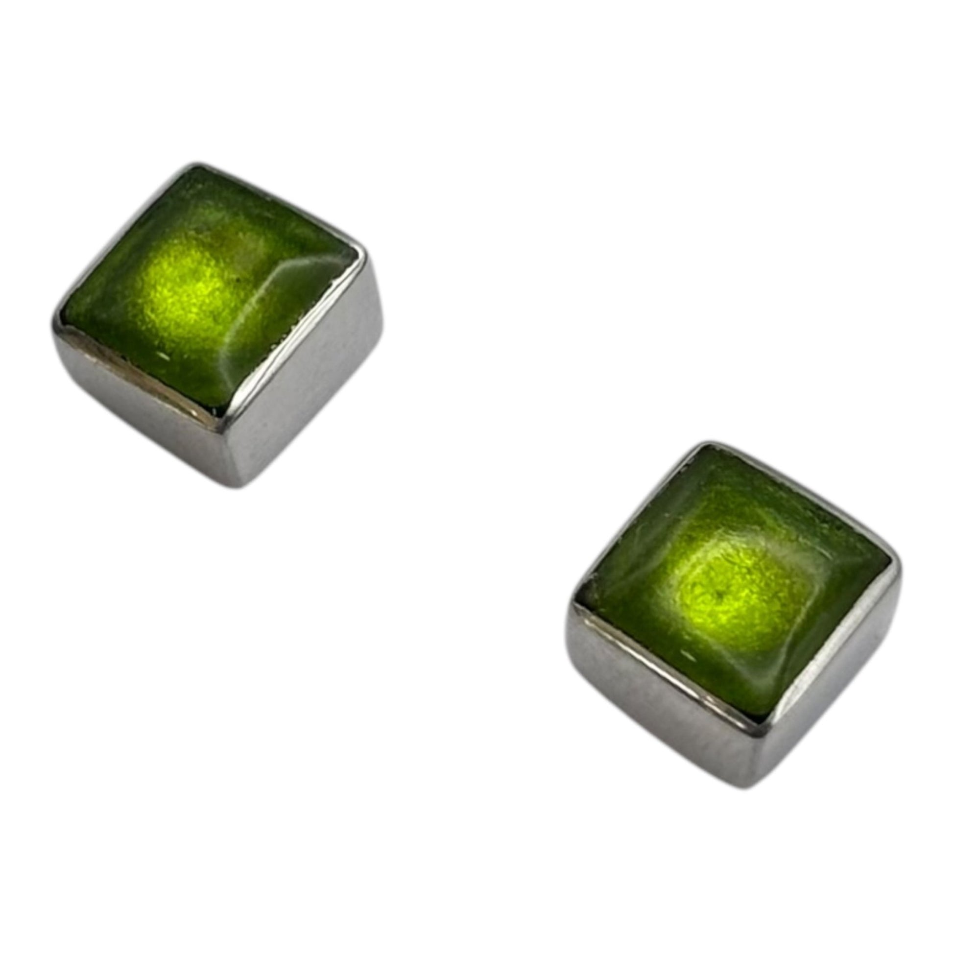 Zest Aluminium Squares Shiny Small Stud Earrings | The Jewellery Stop