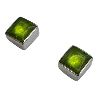 Zest Aluminium Squares Shiny Small Stud Earrings | The Jewellery Stop