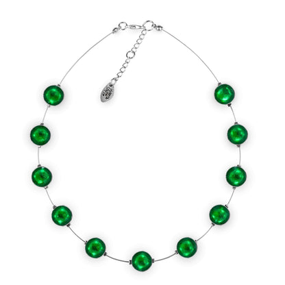 Emerald Aluminium Circles Shiny Floating Necklace | The Jewellery Stop