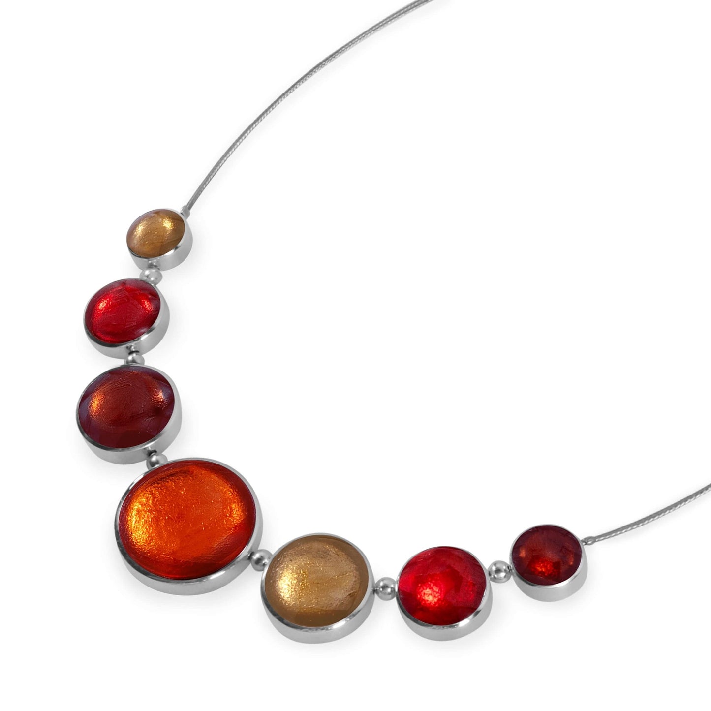 Chilli Aluminium Circles Shiny Classic Necklace | The Jewellery Stop