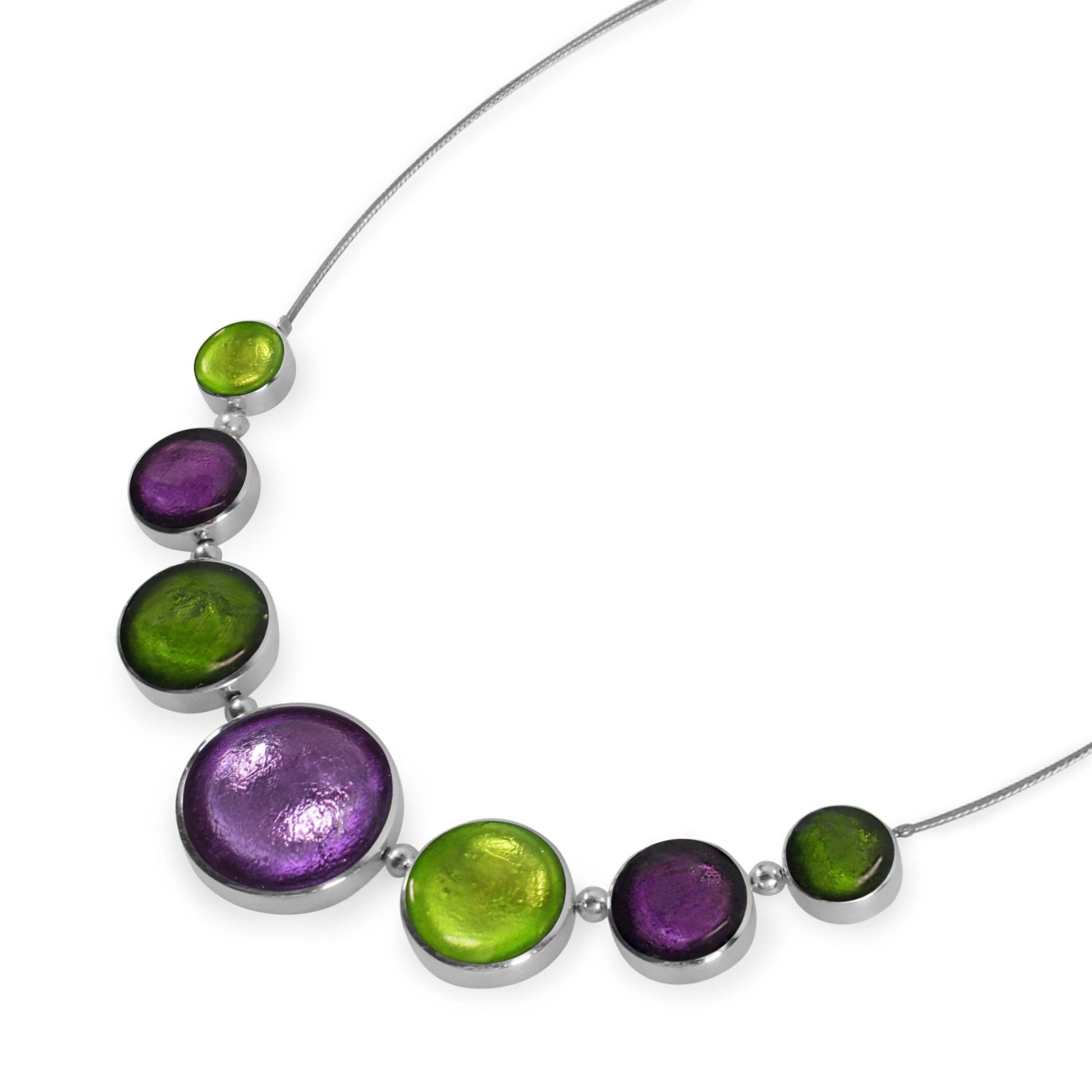 Nessie Aluminium Circles Shiny Classic Necklace | The Jewellery Stop