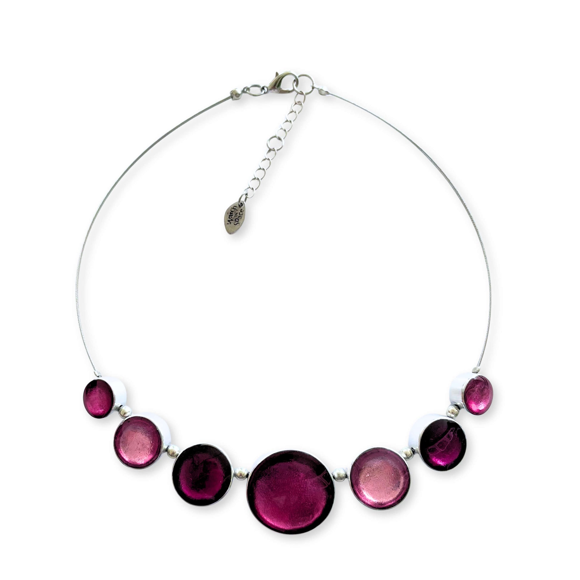 Flamingo Aluminium Circles Shiny Classic Necklace
