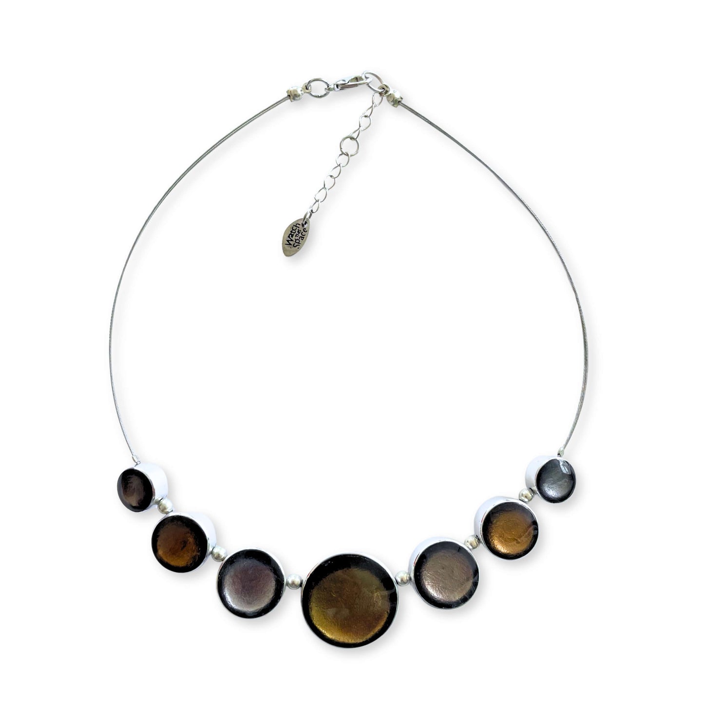 Metallics Aluminium Circles Shiny Classic Necklace