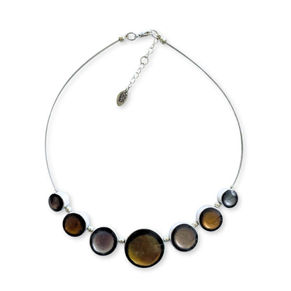 Metallics Aluminium Circles Shiny Classic Necklace