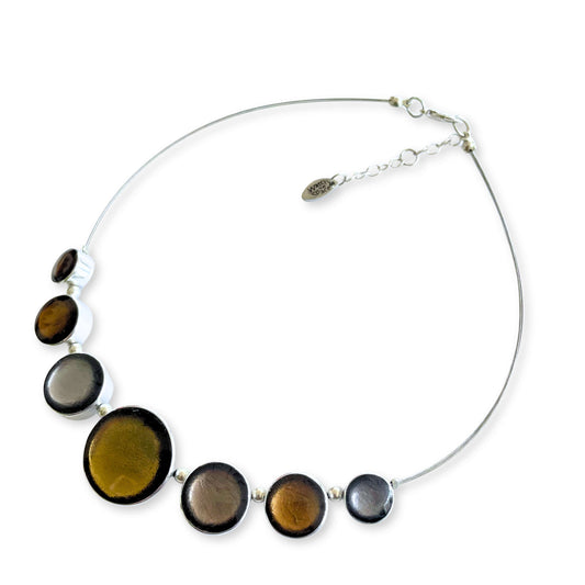 Metallics Aluminium Circles Shiny Classic Necklace