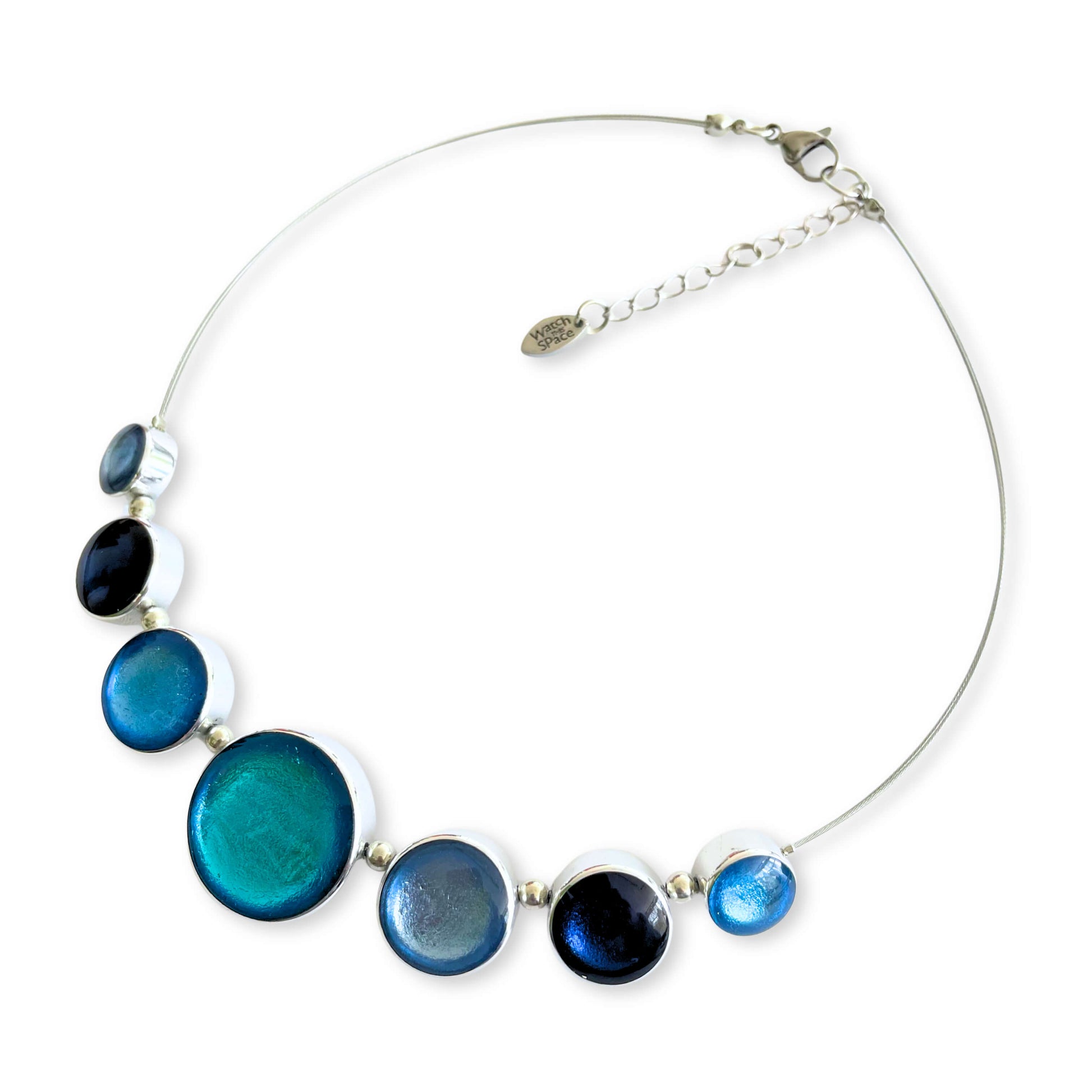 Ocean Aluminium Circles Shiny Classic Necklace