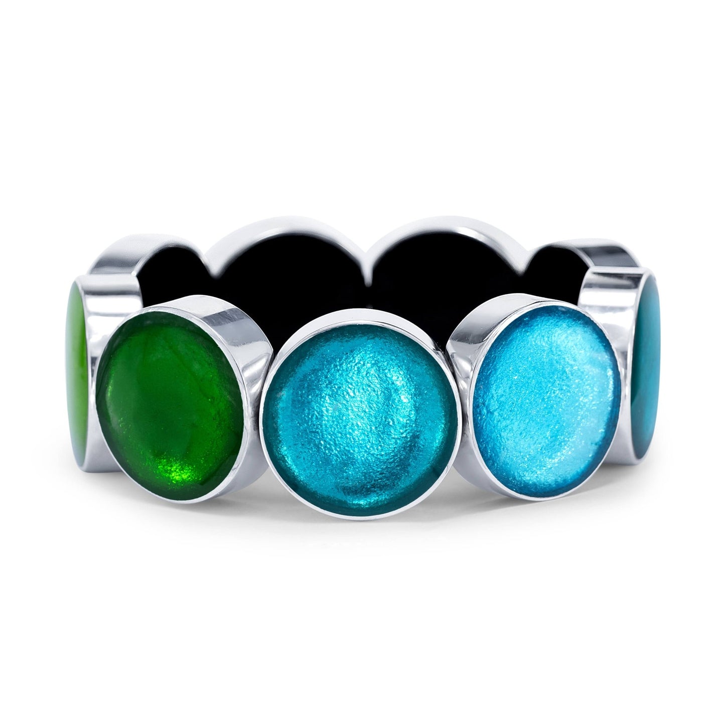 Neptune Aluminium Circles Shiny Floating Bangle | The Jewellery Stop