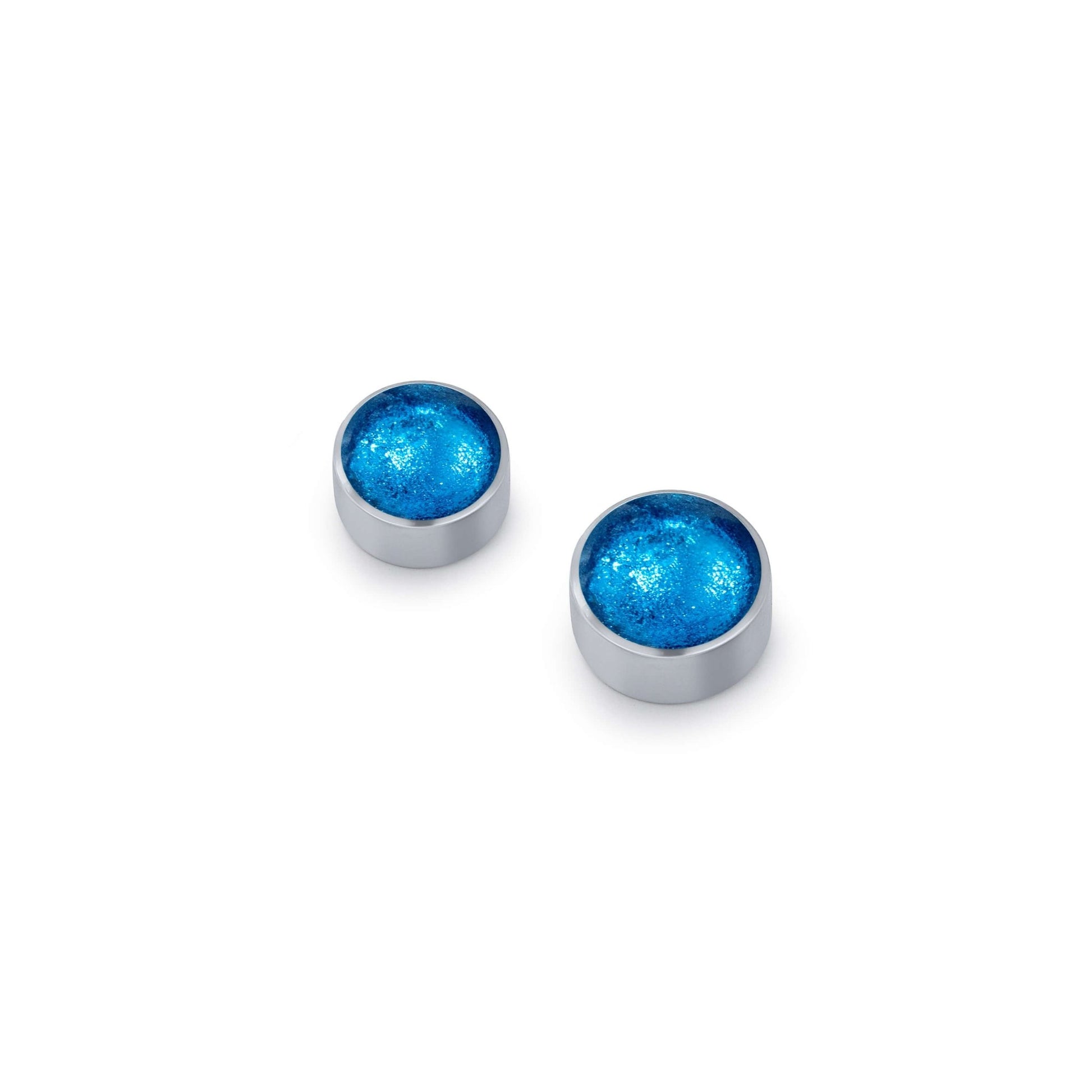 Aurora Aluminium Circles Shiny Small Stud Earrings | The Jewellery Stop