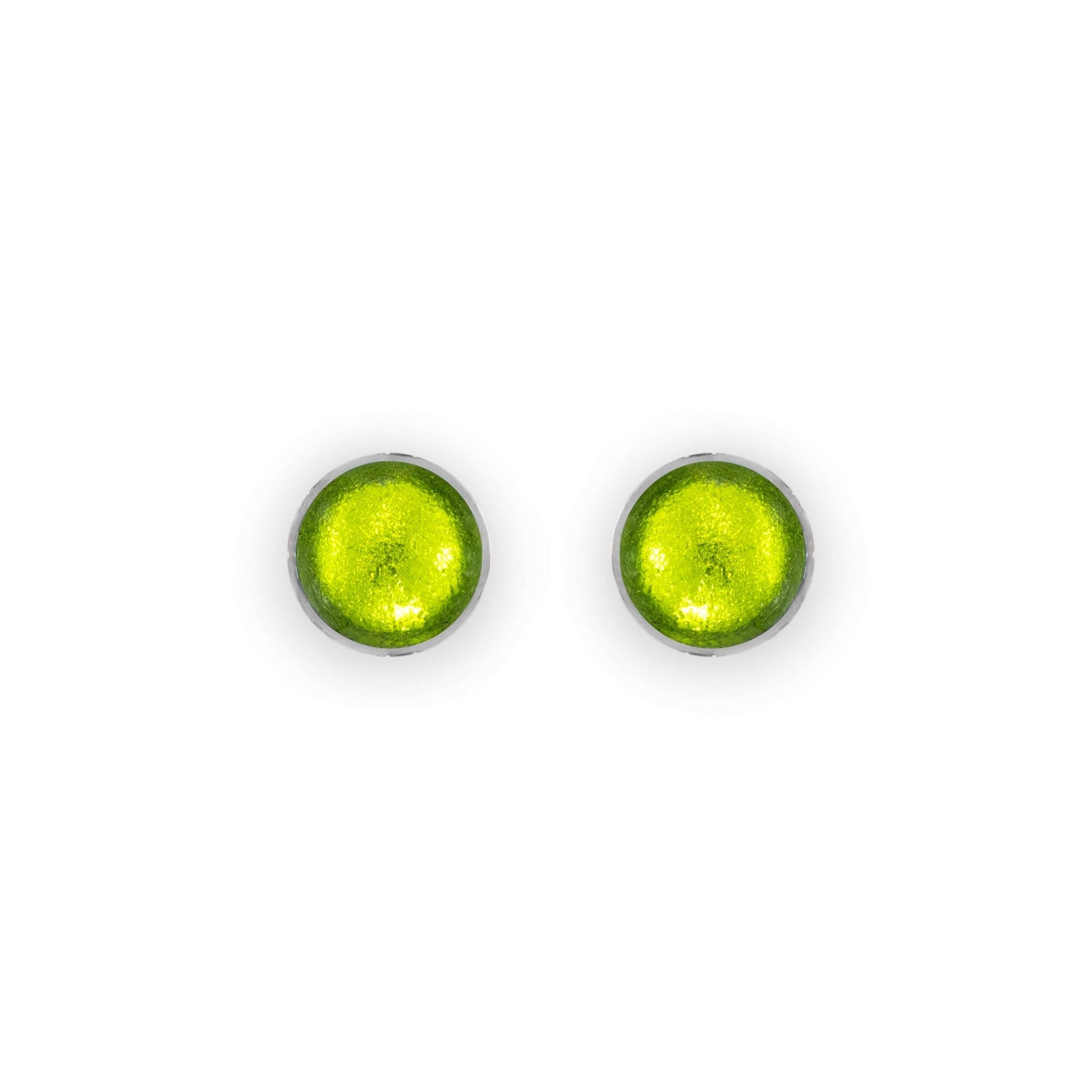 Citrus Aluminium Circles Shiny Small Stud Earrings | The Jewellery Stop